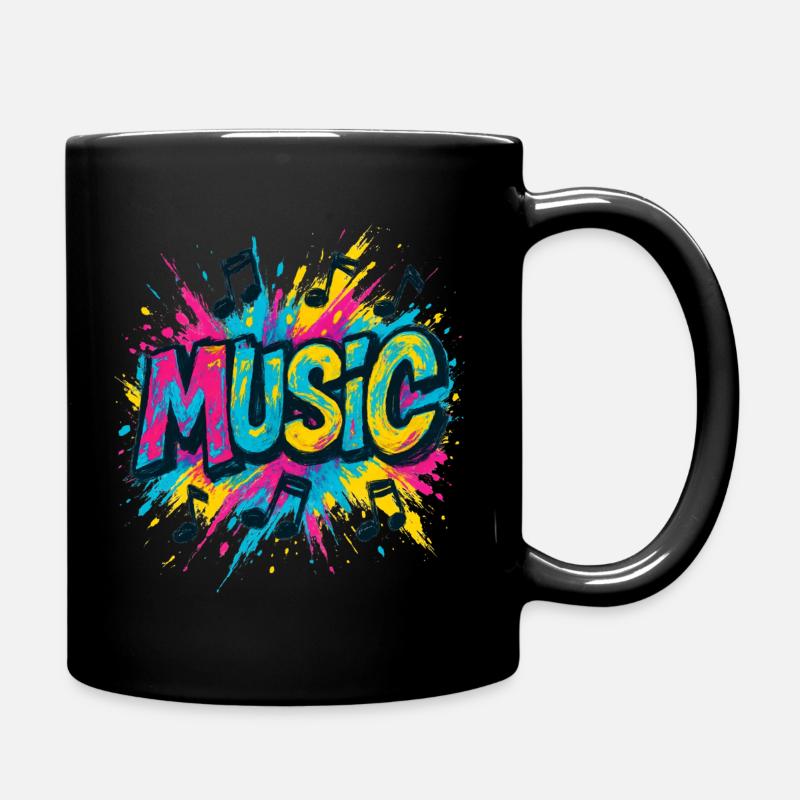 Bunte Musik Popmusik Noten - Tasse einfarbig - Schwarz