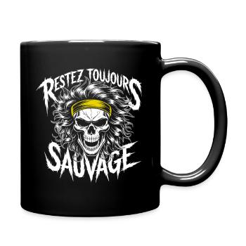 Restez Sauvage Toujours Skull - Full Colour Mug - black - Right
