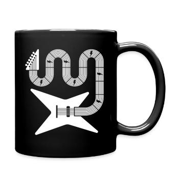 Abstrakte E-Gitarre - Tasse einfarbig - Schwarz - Rechts
