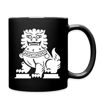 Chinesischer Löwe - Tasse einfarbig - Schwarz - Rechts
