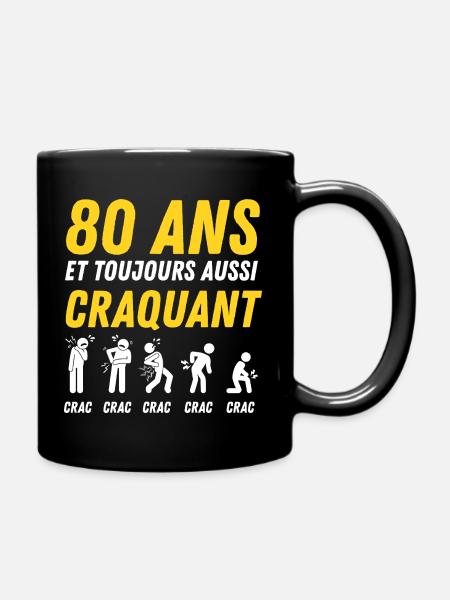80 ans humour anniversaire vintage - Mug uni - noir