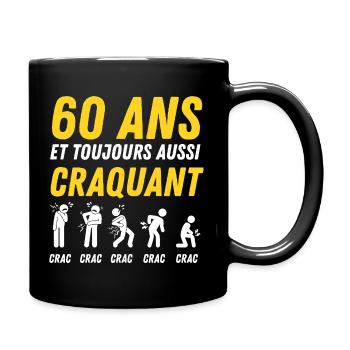 60 ans humour anniversaire vintage - Mug uni - noir - Droite