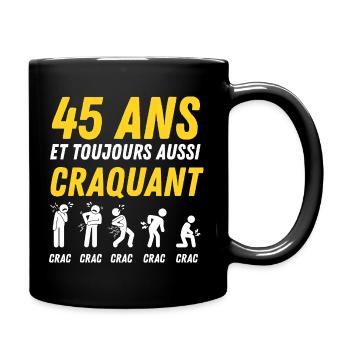 45 ans humour anniversaire vintage - Mug uni - noir - Droite