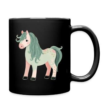 Süßes Pony - Tasse einfarbig - Schwarz - Rechts