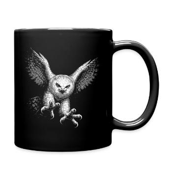 Snowy owl - Full Colour Mug - black - Right