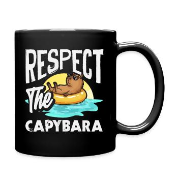 Respect for the Capybaras Cute Funny Animal - Full Colour Mug - black - Right