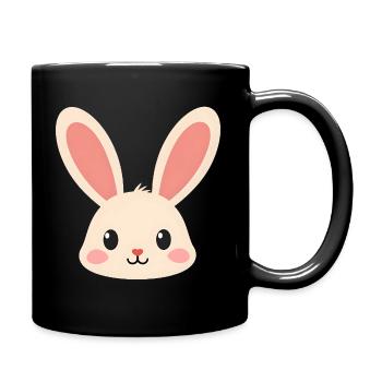Kaninchen Hase - Tasse einfarbig - Schwarz - Rechts
