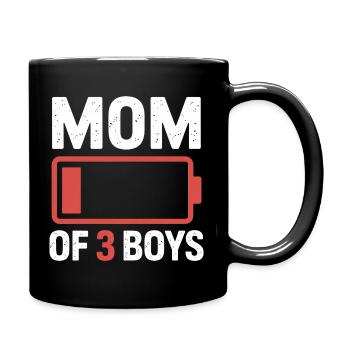 Mom of 3 Boys Battery Power - Full Colour Mug - black - Right