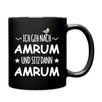 Amrum avec mouette schnaps - Mug uni - noir - Droite