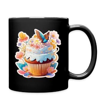 Cupcake Bird - Full Colour Mug - black - Right