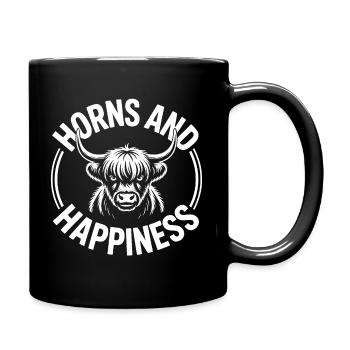 Highland Cow / Highland Rind – Ich liebe Highlands - Tasse einfarbig - Schwarz - Rechts