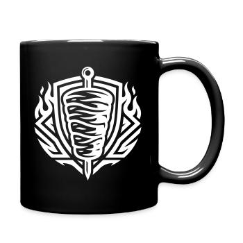 Doner Kebab Skewer Symbol - Full Colour Mug - black - Right
