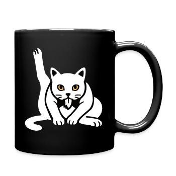 Funny Cat Cats Cat Lover Kitten - Full Colour Mug - black - Right