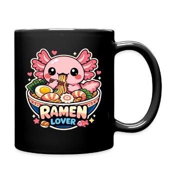 Axolotl Kawaii Ramen Food Cute Gift - Full Colour Mug - black - Right