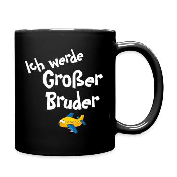 Ich werde Großer Bruder Flugzeug - Tasse einfarbig - Schwarz - Rechts