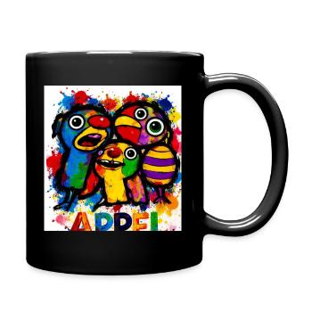Splashes of color: Happy birds - Full Colour Mug - black - Right