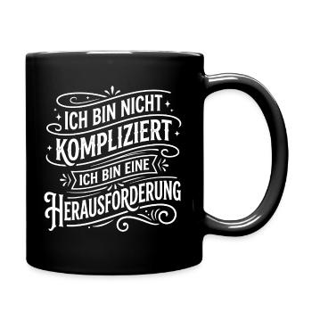 Ich bin nicht kompliziert Herausforderung - Tasse einfarbig - Schwarz - Rechts