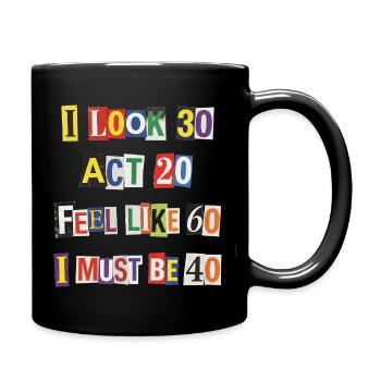 Age Mirror Collage of Years - Full Colour Mug - black - Right