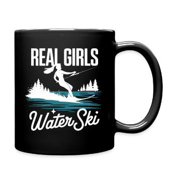  Real Girls Water Ski Wasserski Frauen See Sommer - Tasse einfarbig - Schwarz - Rechts