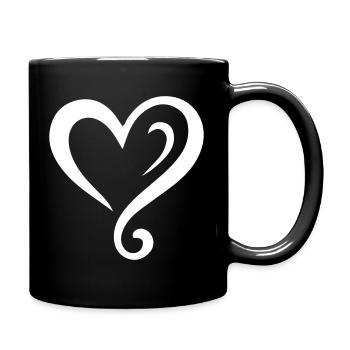 Herz Symbol - Tasse einfarbig - Schwarz - Rechts