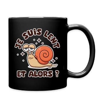 T-shirt drole escargot lent humour bureau - Mug uni - noir - Droite