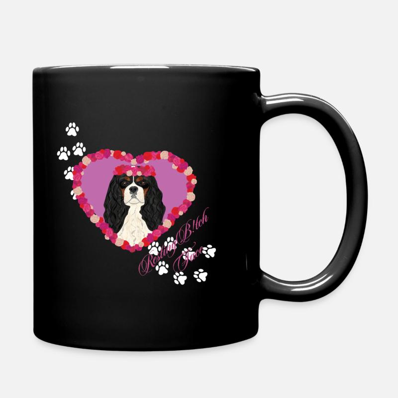 Resting B!tch Face Cavalier King - Full Colour Mug - black