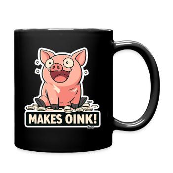 Oink-Pig Finanzen und Geld - Tasse einfarbig - Schwarz - Rechts