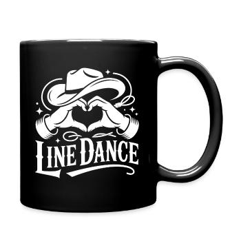 Line Dance Herzhände Cowboy - Tasse einfarbig - Schwarz - Rechts