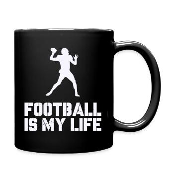 Football Is My Life Silhouette - Full Colour Mug - black - Right