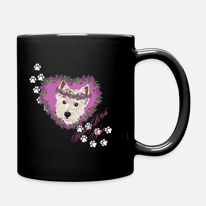 Resting B!tch Face West Highland Terrier - Full Colour Mug - black