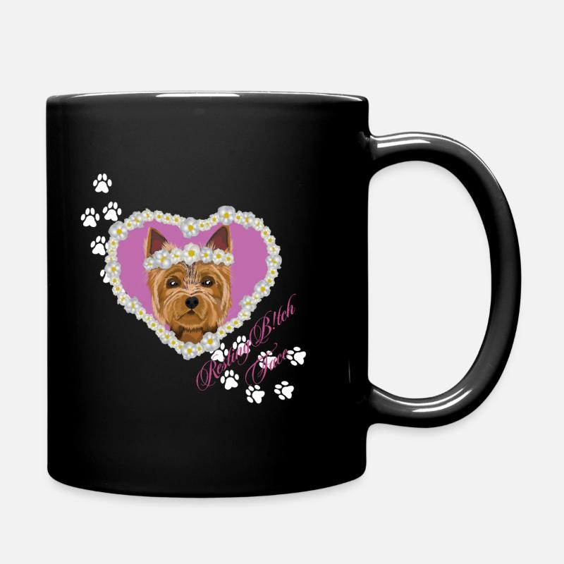 Resting B!tch Face Yorksire Terrier - Full Colour Mug - black