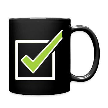 Checkliste Häkchen Box Outline - Tasse einfarbig - Schwarz - Rechts