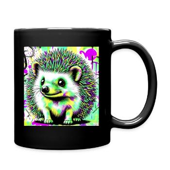 Igel - Tasse einfarbig - Schwarz - Rechts
