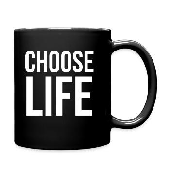 Choose life bold typography design - Full Colour Mug - black - Right