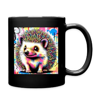 hérisson - Mug uni - noir - Droite