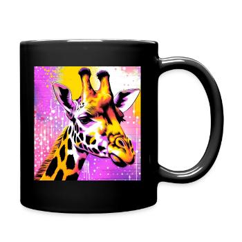 Giraffe - Tasse einfarbig - Schwarz - Rechts