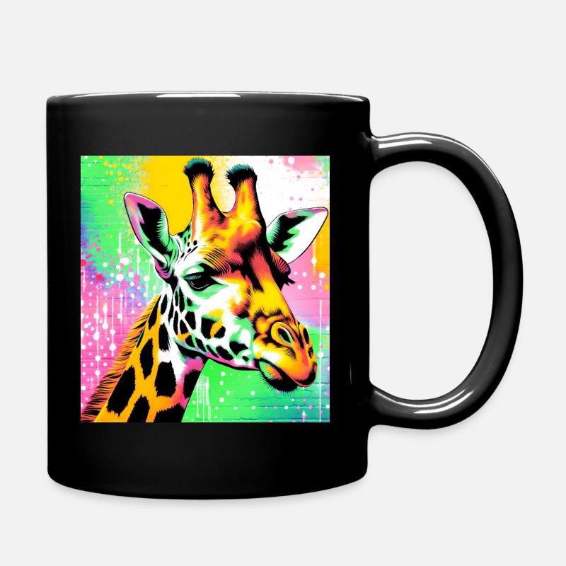 giraffe - Full Colour Mug - black