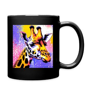 Giraffe - Tasse einfarbig - Schwarz - Rechts