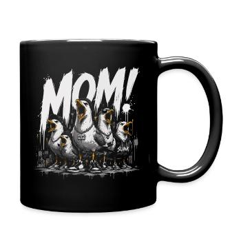 Mom! Funny Seagulls Streetwear Style - Full Colour Mug - black - Right
