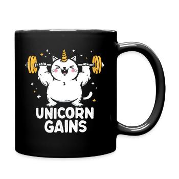 Bodybuilding Cat Unicorn for Fitness - Full Colour Mug - black - Right
