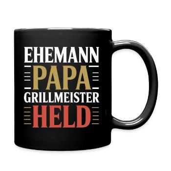 BBQ Dad Father Grill Master Hero Humor - Full Colour Mug - black - Right