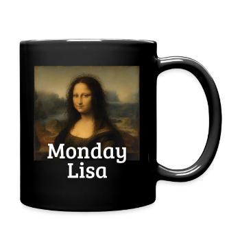 Lundi Lisa Leonardo Da Vinci Drôle Mona Lisa - Mug uni - noir - Droite