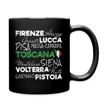Toskana Retro Schriftzug Italy Urlaub Souvenir - Tasse einfarbig - Schwarz - Rechts