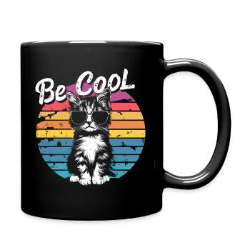 Be Cool Retro-Katzen-Sonnenbrille - Tasse einfarbig - Schwarz - Rechts