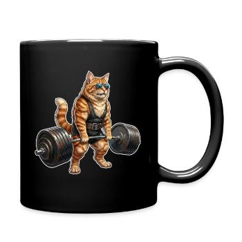 Katze Bodybuilding - Tasse einfarbig - Schwarz - Rechts