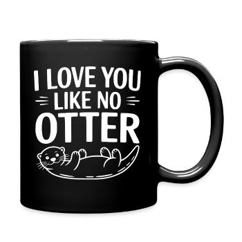 Je t’aime comme aucune loutre - Mug uni - noir - Droite