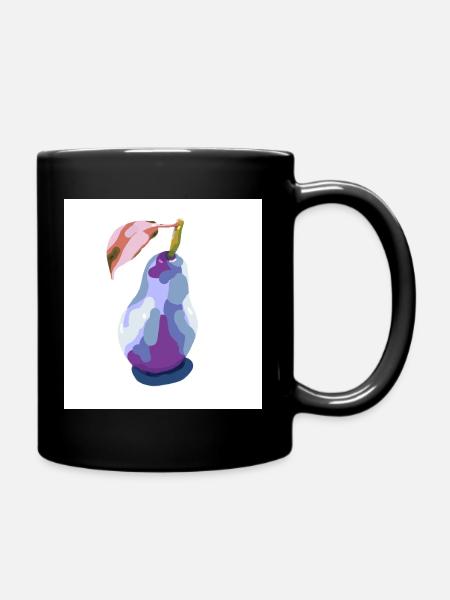 Pear in Pastels Abstract - Full Colour Mug - black