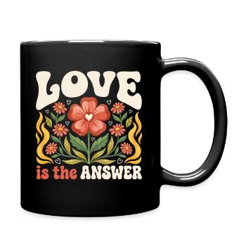 LGBTQ-Pride-Monat – Liebe ist die Antwort - Tasse einfarbig - Schwarz - Rechts