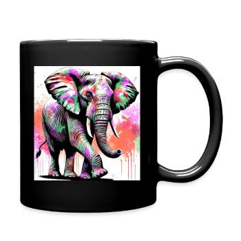 elephant - Full Colour Mug - black - Right