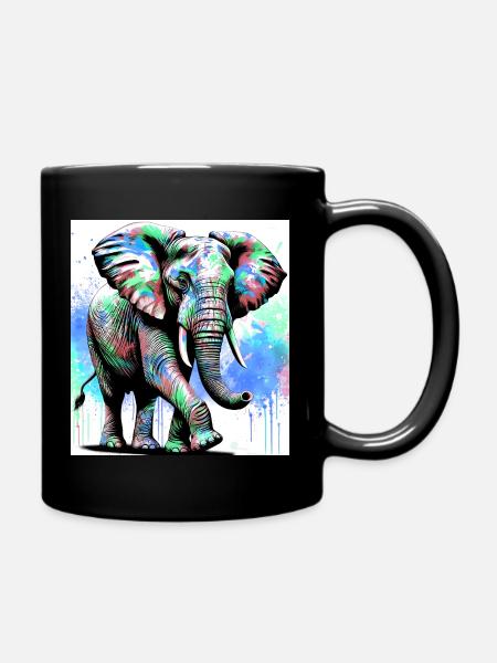 Elefant - Tasse einfarbig - Schwarz